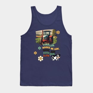 Country Life with Vintage Land Tractor Tank Top